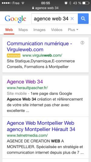 La mention Site mobile apparaît déjà dans les résultats de Google