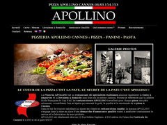 Site internet vitrine concu et réalisé pour l'établissement Pizzeria Apollino de Cannes
